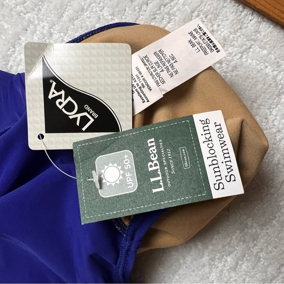 New LLBean swim shorts blue lined sun blocking 14 - Picture 8 of 11